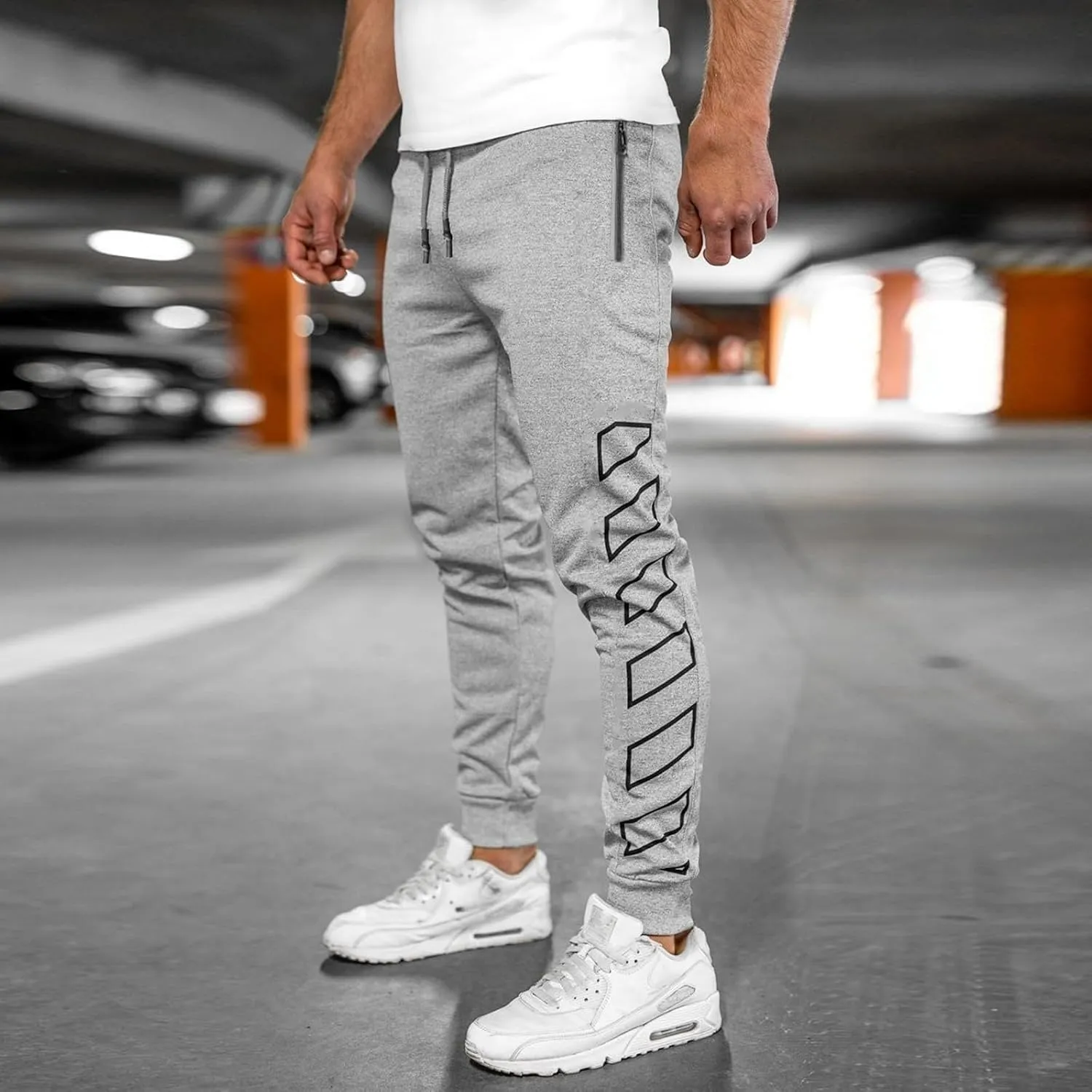 Men's Sweatpants Drawstring Joggers with Pockets Slim Fit Workout Pants Athletic Gym Trousers Work Pants for Men