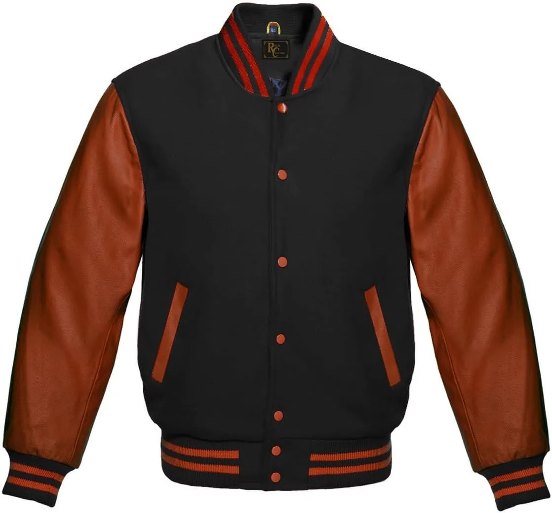 Men's Varsity Jacket Baseball Letterman Wool and Leather Premium Quality Basketball Jackets