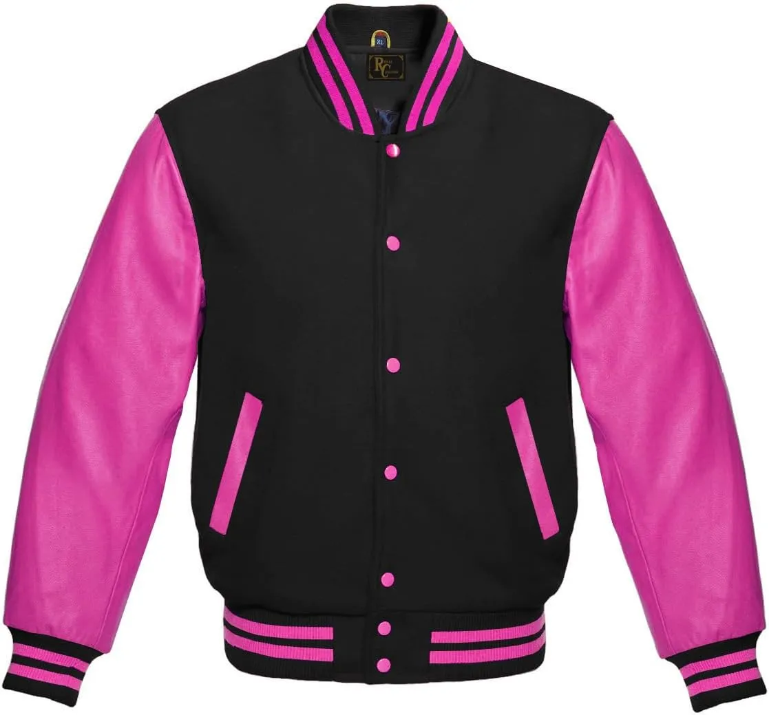Men's Varsity Jacket Baseball Letterman Wool and Leather Premium Quality Basketball Jackets