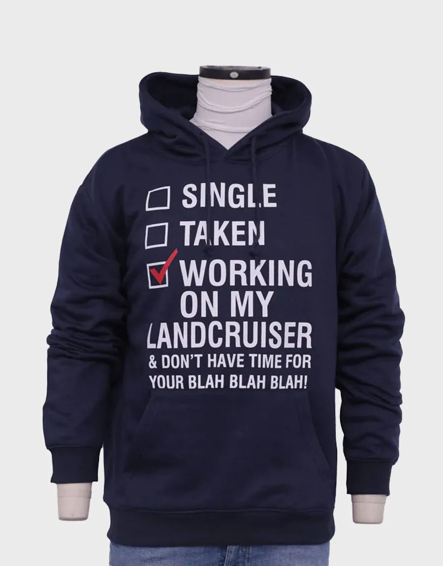 Men's Working On My Land Cruiser Printed Pullover Hoodie