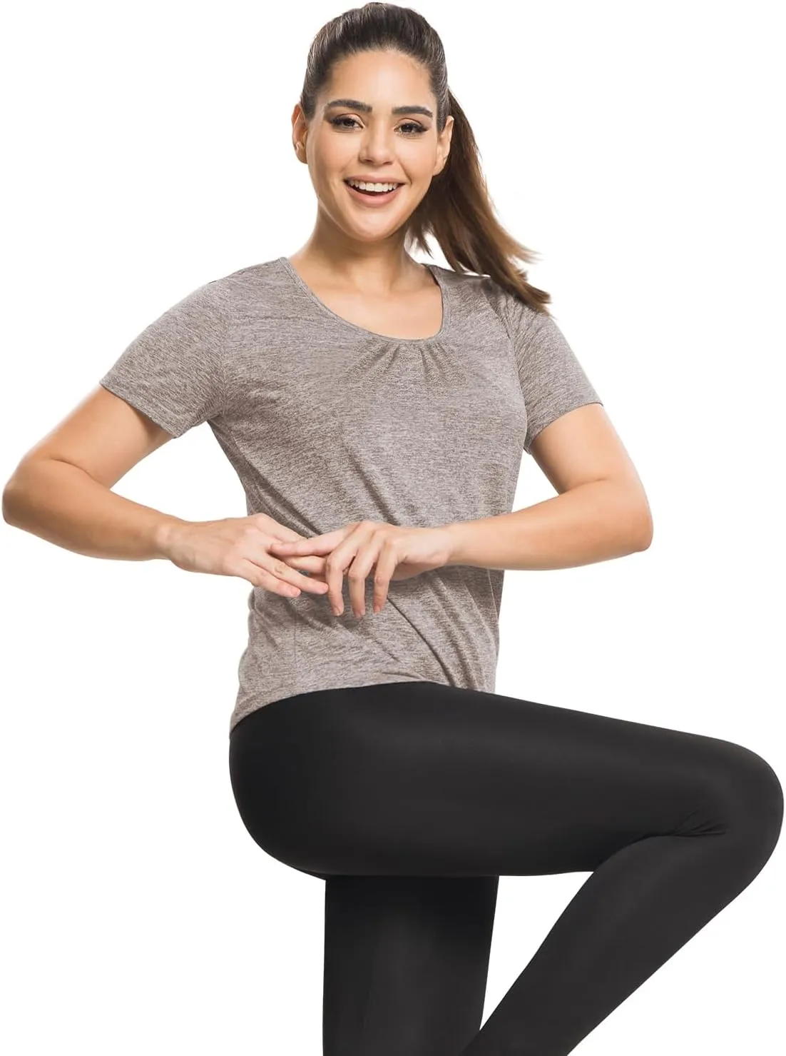 MISS FORTUNE Active Wear Yoga Top Cool Dry Workout Shirt Exercise Clothes