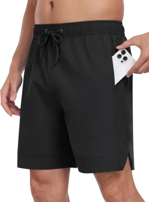 MoFiz Mens Swim Trunks 7inch Swim Shorts with Compression Liner Swimming Suits Board Shorts Surf Short Bathing Suit