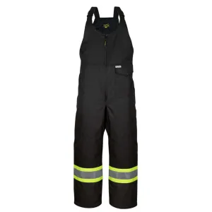 Nats Men's Hi-Vis Bib Work Overalls 600D CSA Poly Insulated Waterproof Reflective, Durable, Comfortable, Taped Seams, Fleece Inserts | Sizes XS-5XL