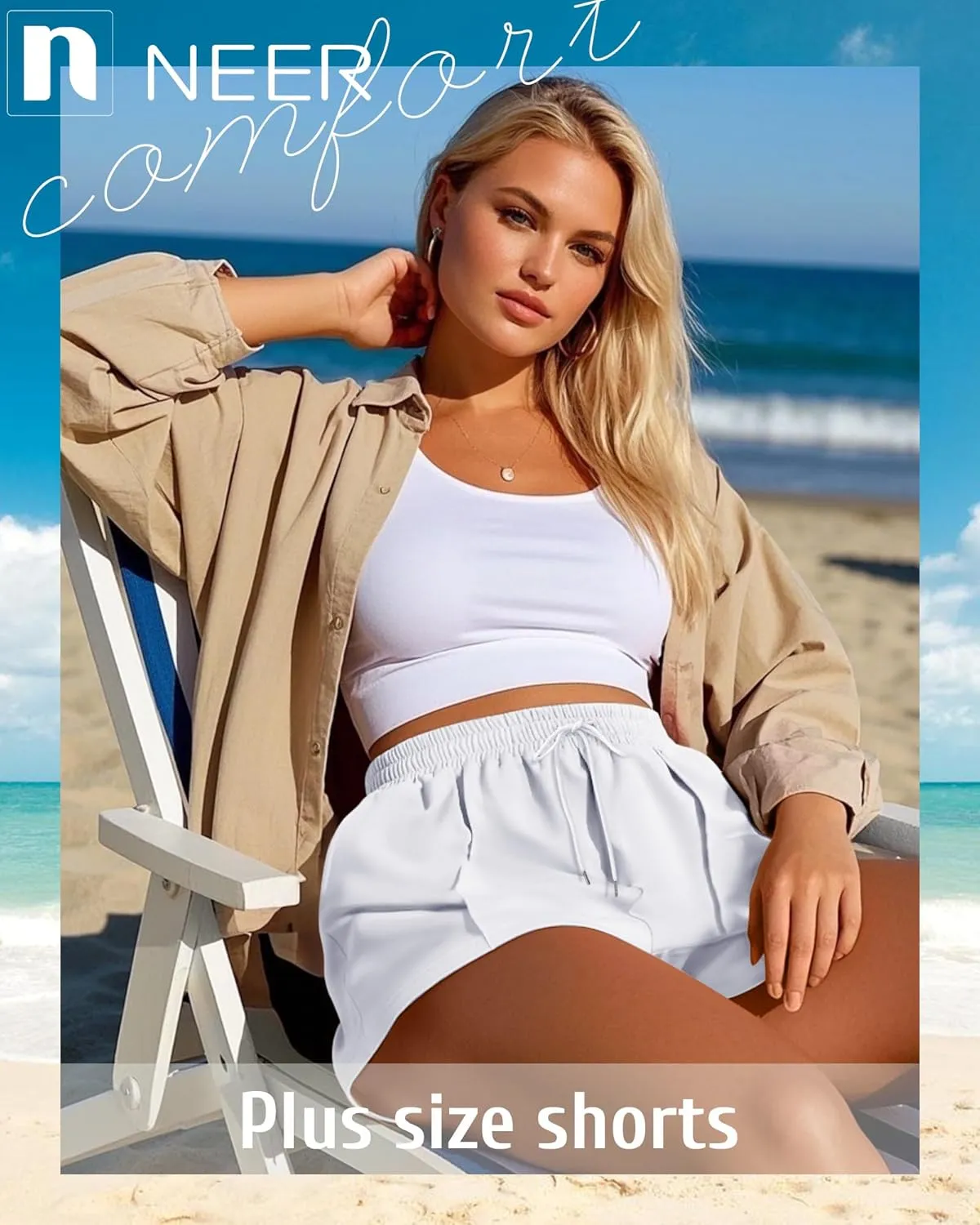 Neer 3 Pack Women's Plus Size Sweat Shorts, Drawstring Shorts with Pocket Summer Athletic Lounge Running Bottoms