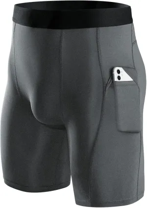 Niksa 1/2/4/5 Pack Compression Shorts Men, Spandex Running Shorts Athletic Workout Sport Performance Baselayer Underwear