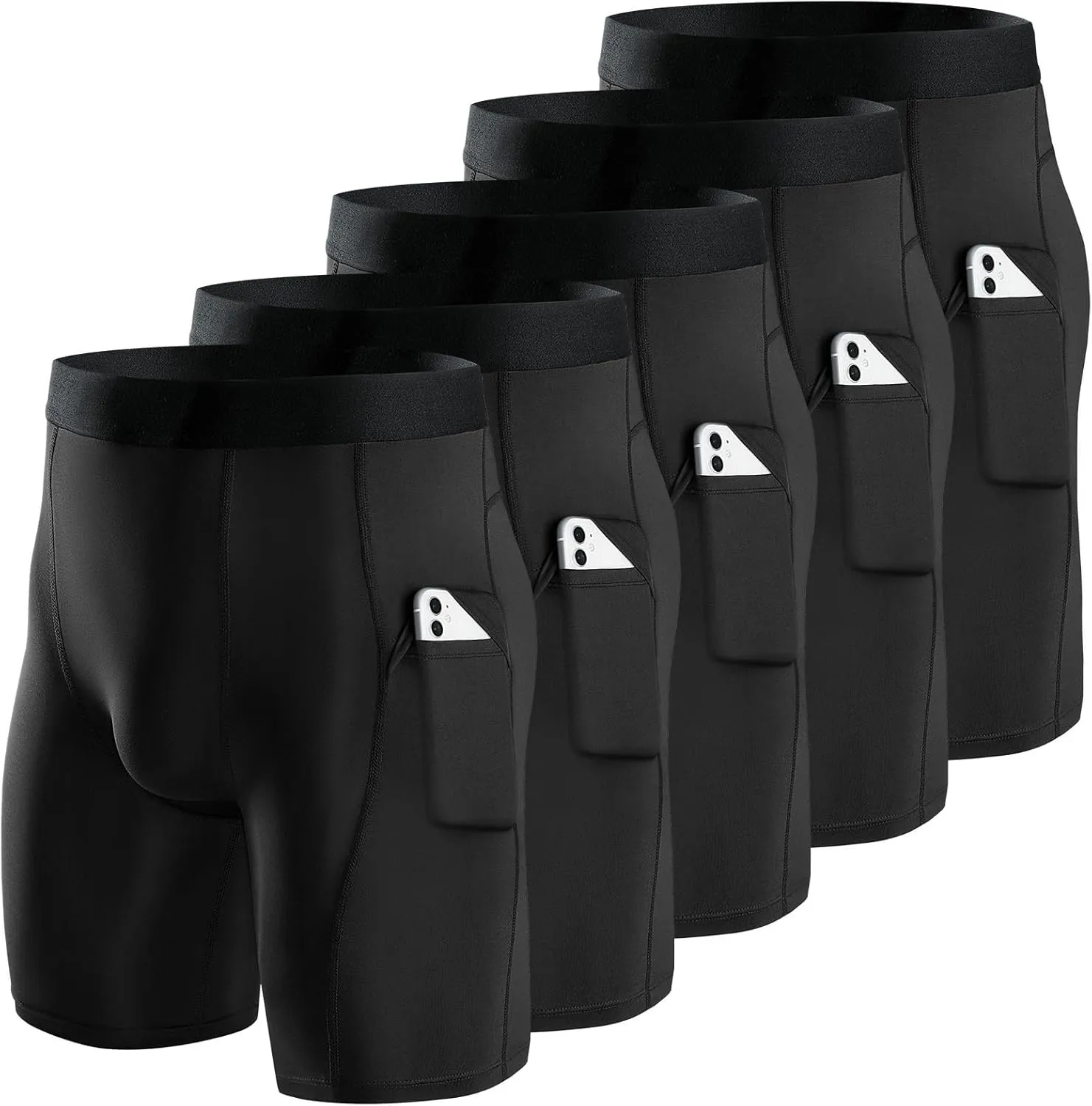 Niksa 1/2/4/5 Pack Compression Shorts Men, Spandex Running Shorts Athletic Workout Sport Performance Baselayer Underwear