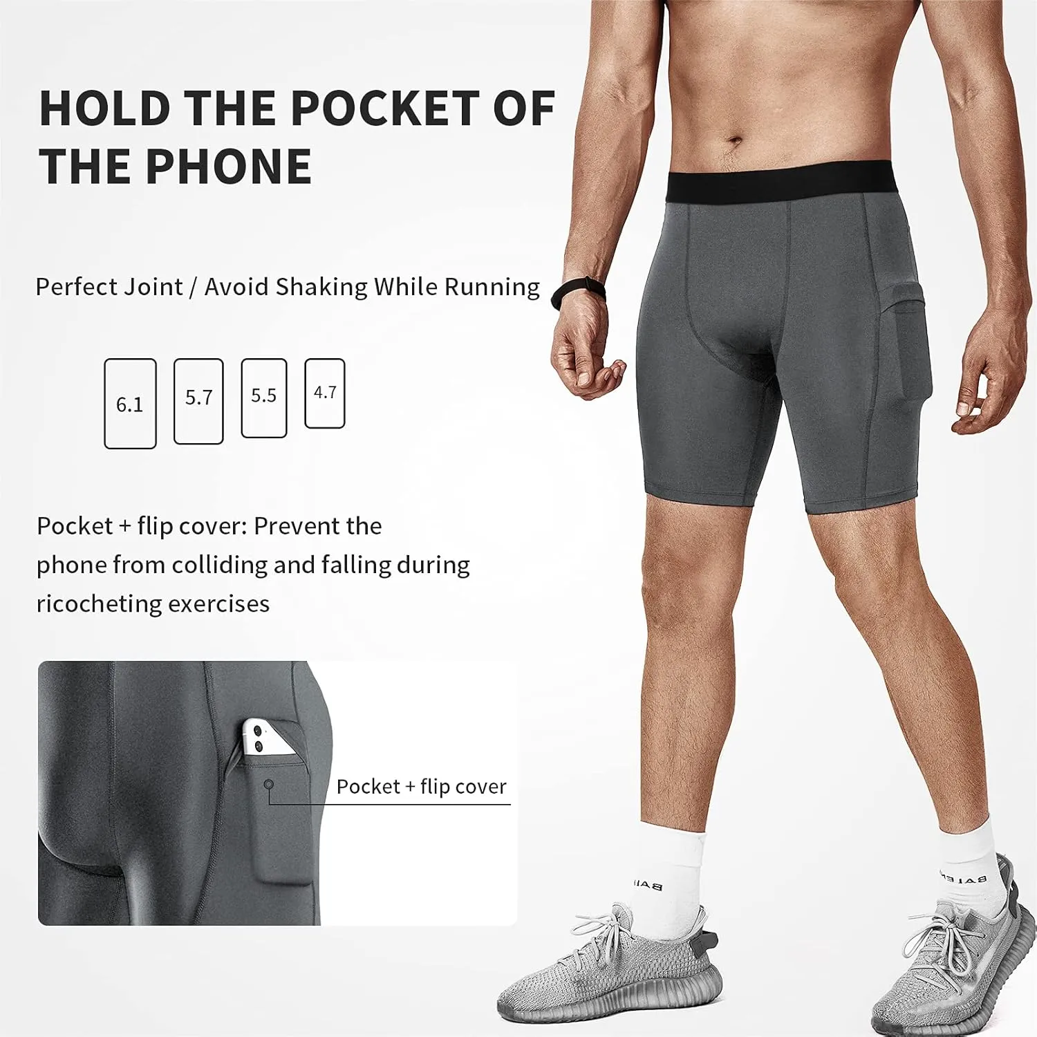 Niksa 1/2/4/5 Pack Compression Shorts Men, Spandex Running Shorts Athletic Workout Sport Performance Baselayer Underwear