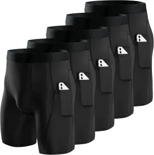 Niksa 1/2/4/5 Pack Compression Shorts Men, Spandex Running Shorts Athletic Workout Sport Performance Baselayer Underwear