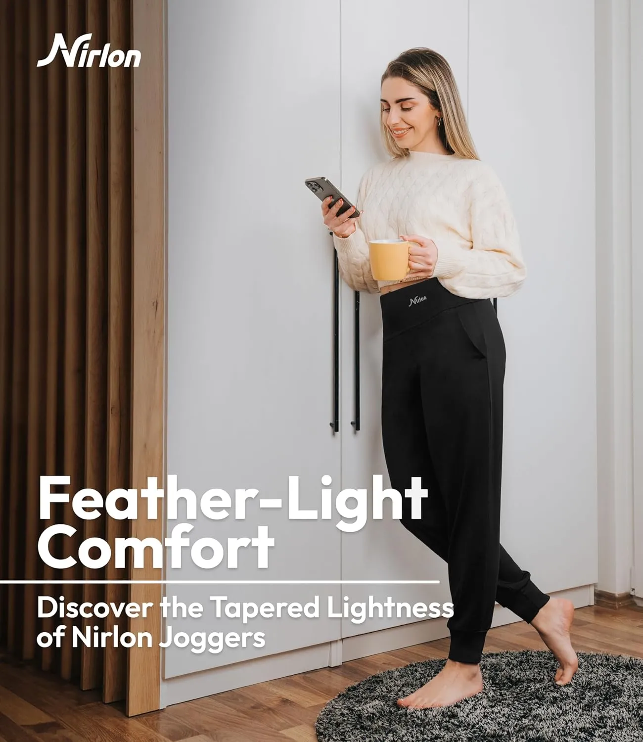 Nirlon Lightweight Joggers for Women - Lounge Pants with Pockets Women Wear for Workout Yoga Or Daily Use