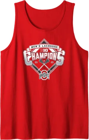 Ohio State Buckeyes Men's Lacrosse Big Ten Champs 2025 Red Tank Top