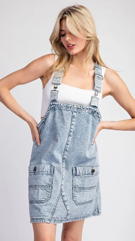Patch Pocket Denim Jumper Dress