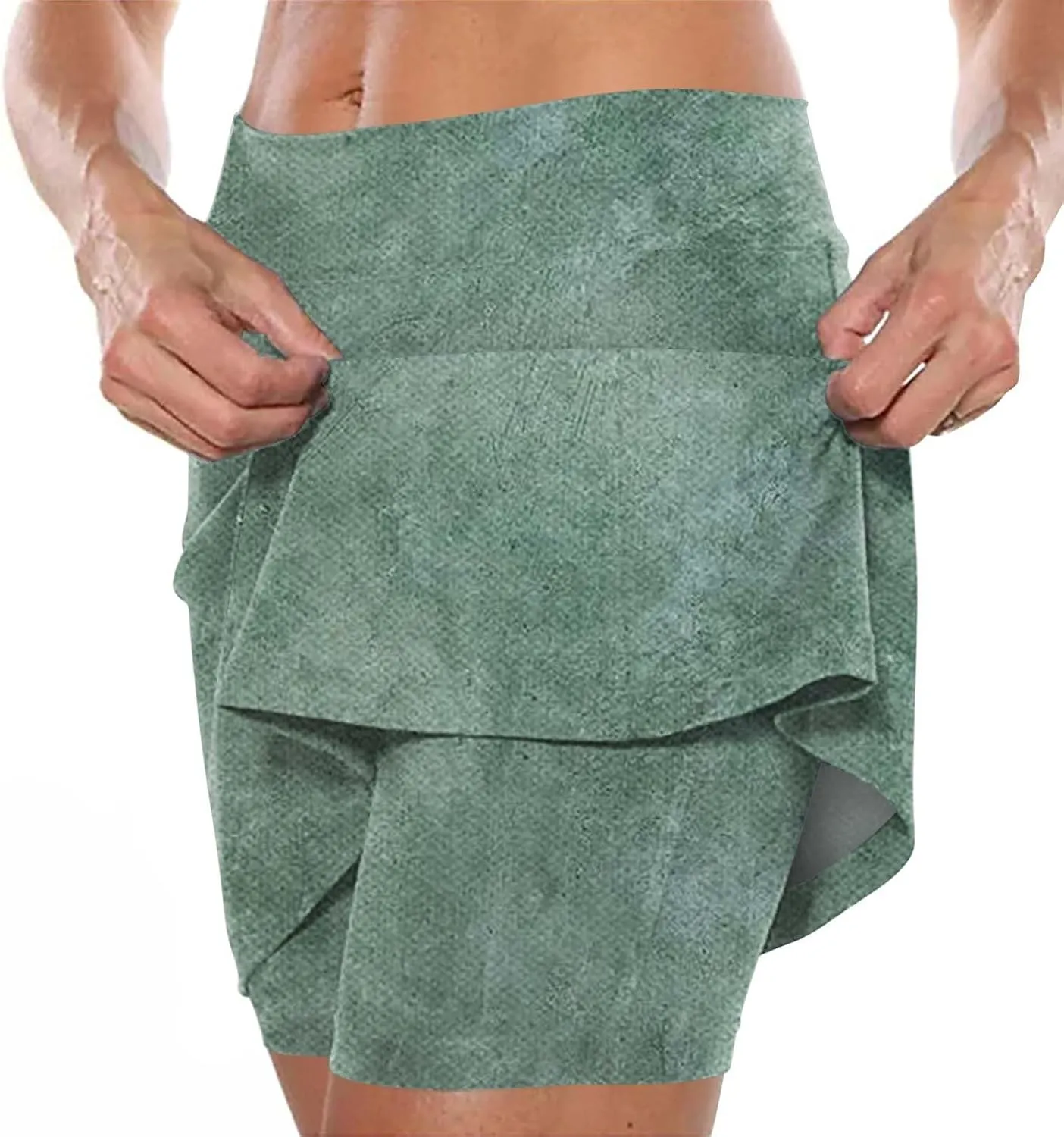 Plus Size Tennis Skirts for Women Camouflage Printed Mid Skirts with Pockets Quick Dry High Waisted Golf Skirts