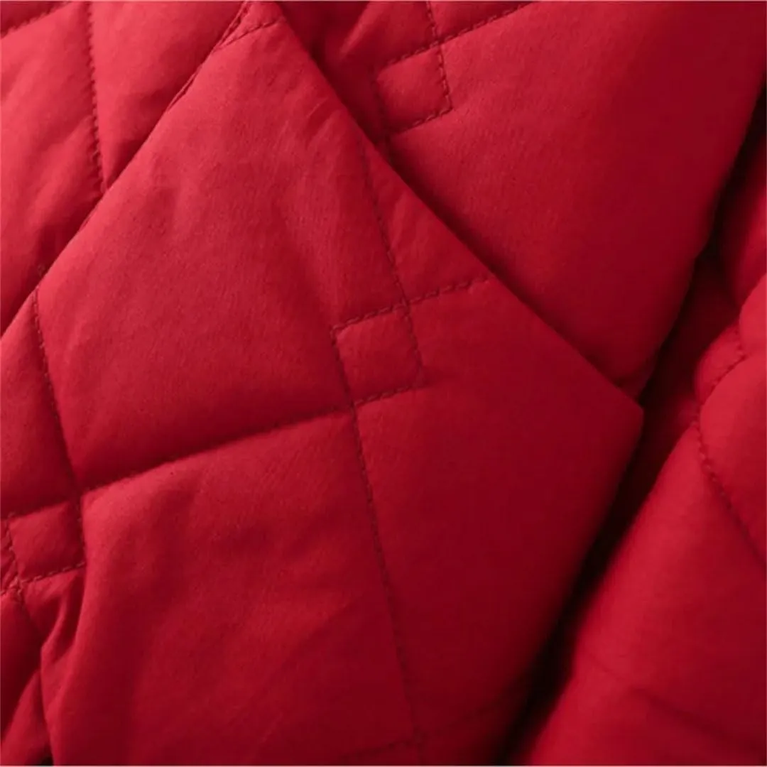Plus Size Women Parka Autumn/Winter Fashion Loose Hooded Thick Cotton-Padded Casual Coat