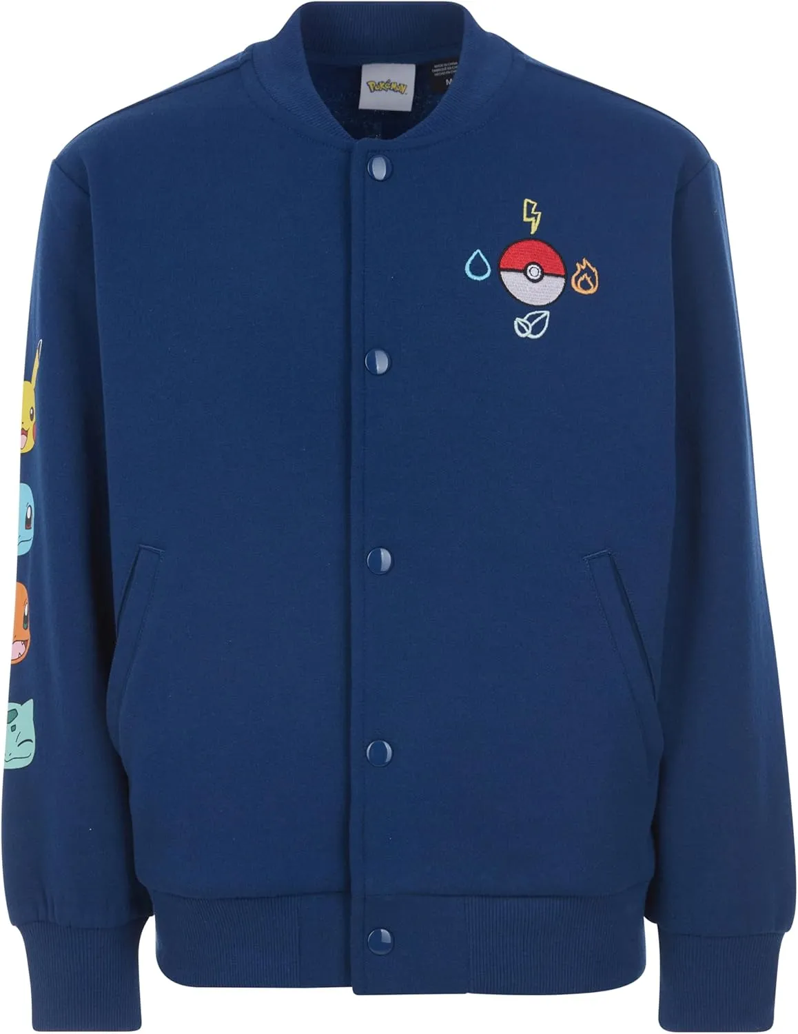 Pokemon Boys Fleece Bomber Jacket- Little and Big Boys Sizes XS-XL (4-16)