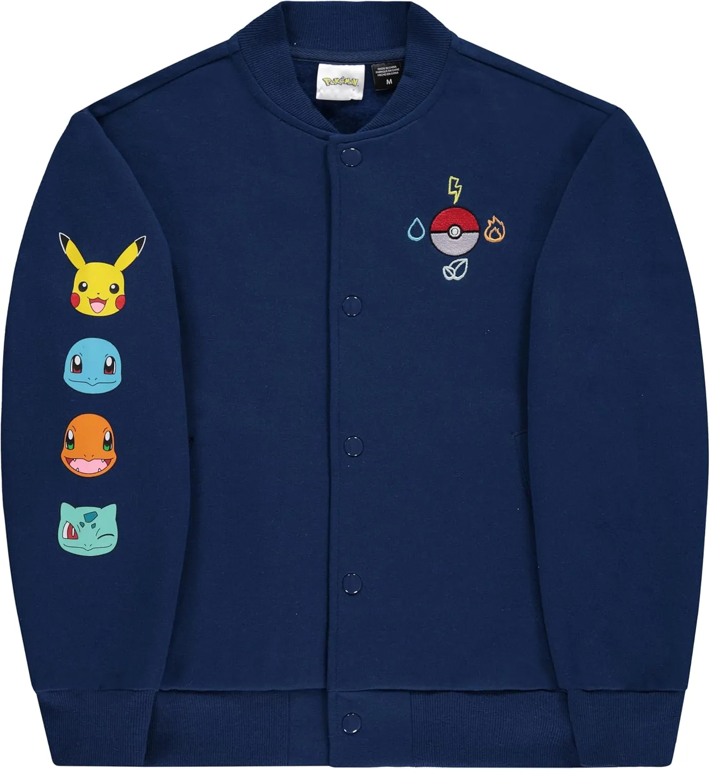 Pokemon Boys Fleece Bomber Jacket- Little and Big Boys Sizes XS-XL (4-16)
