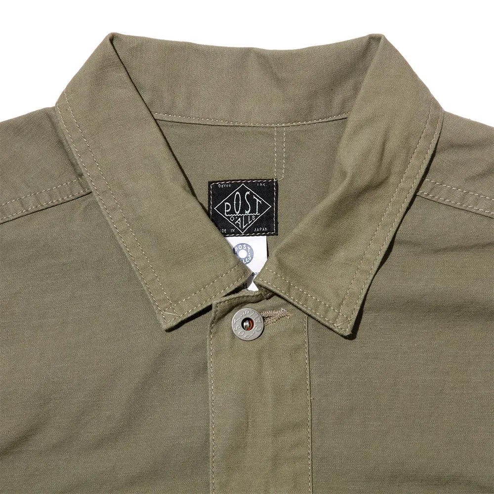 Post Overalls Army Shirt Vintage Sateen Olive