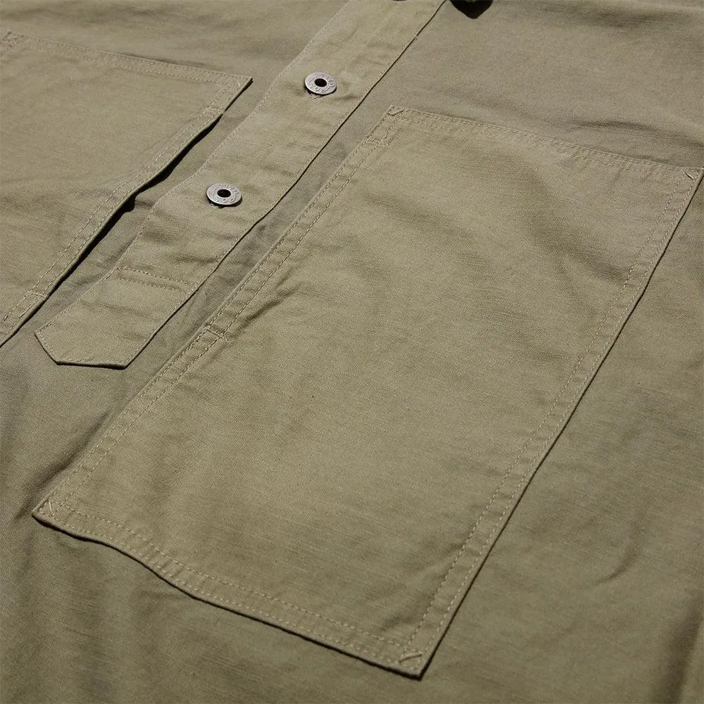 Post Overalls Army Shirt Vintage Sateen Olive