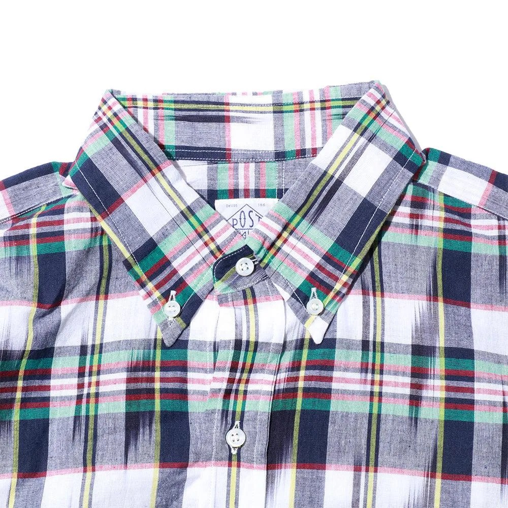 Post Overalls BD2 IKAT Madras Shirt Navy