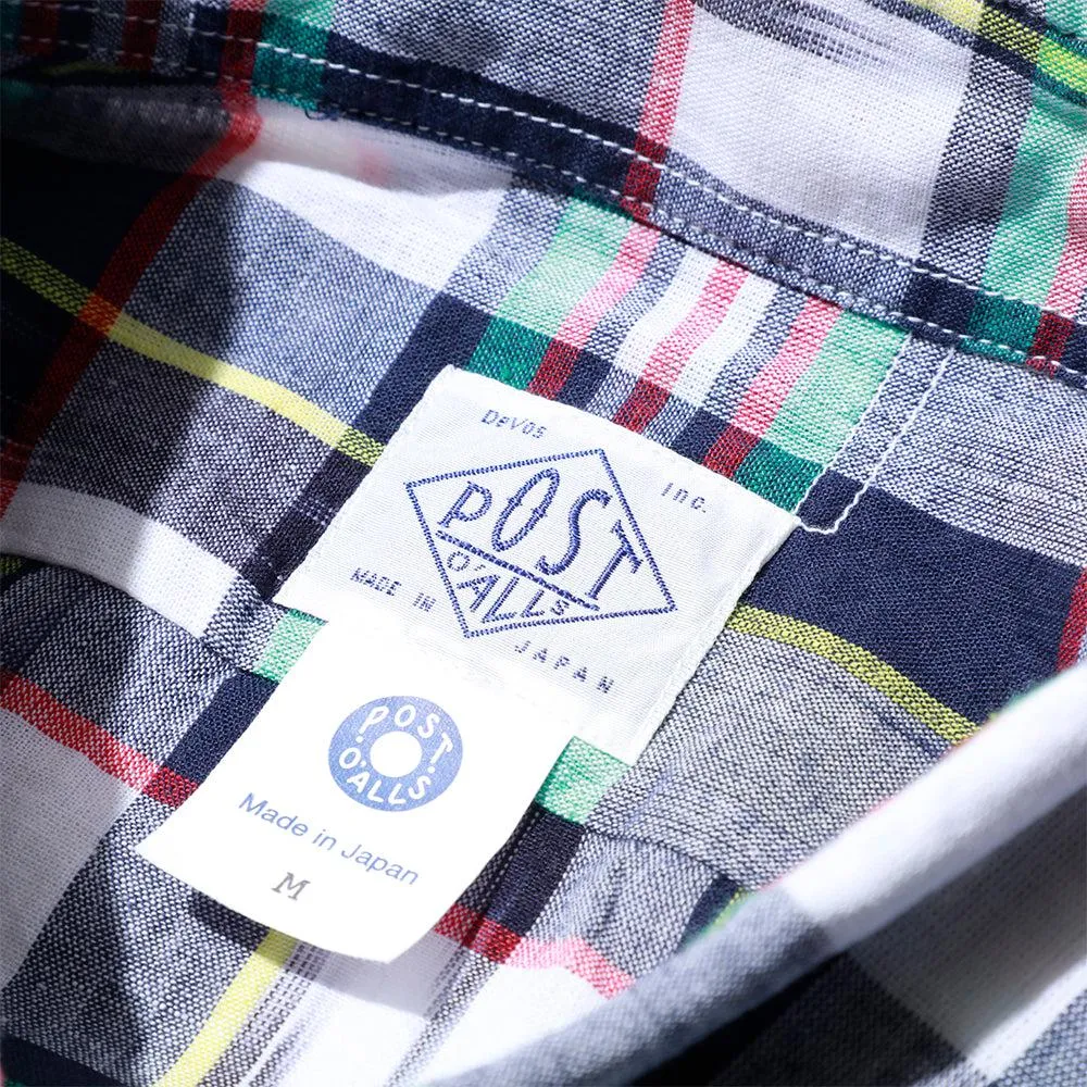 Post Overalls BD2 IKAT Madras Shirt Navy