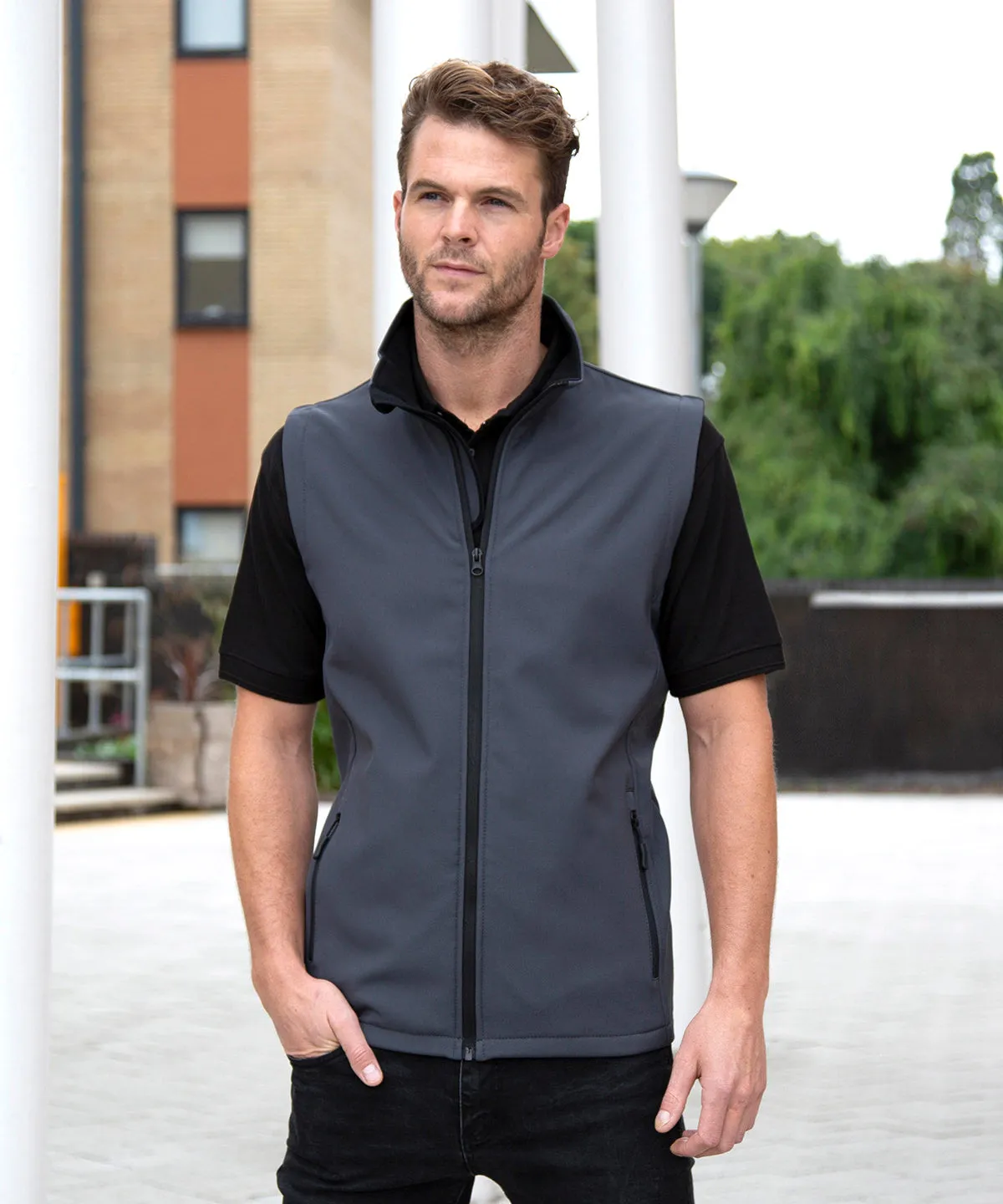 Printable softshell bodywarmer | Yellow/Black