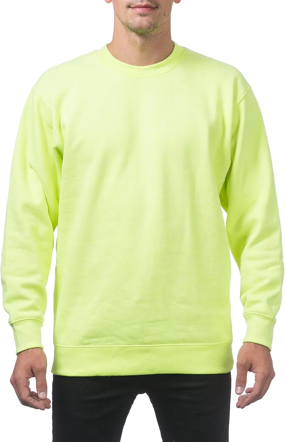 Pro Club Men's Plain Blank Crew Neck Fleece Pullover Sweater (9oz)