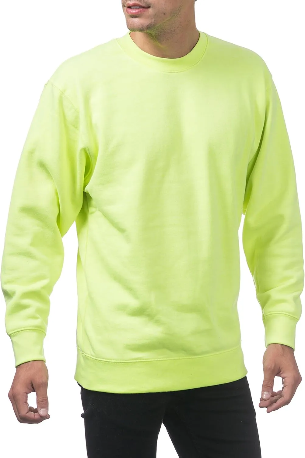 Pro Club Men's Plain Blank Crew Neck Fleece Pullover Sweater (9oz)