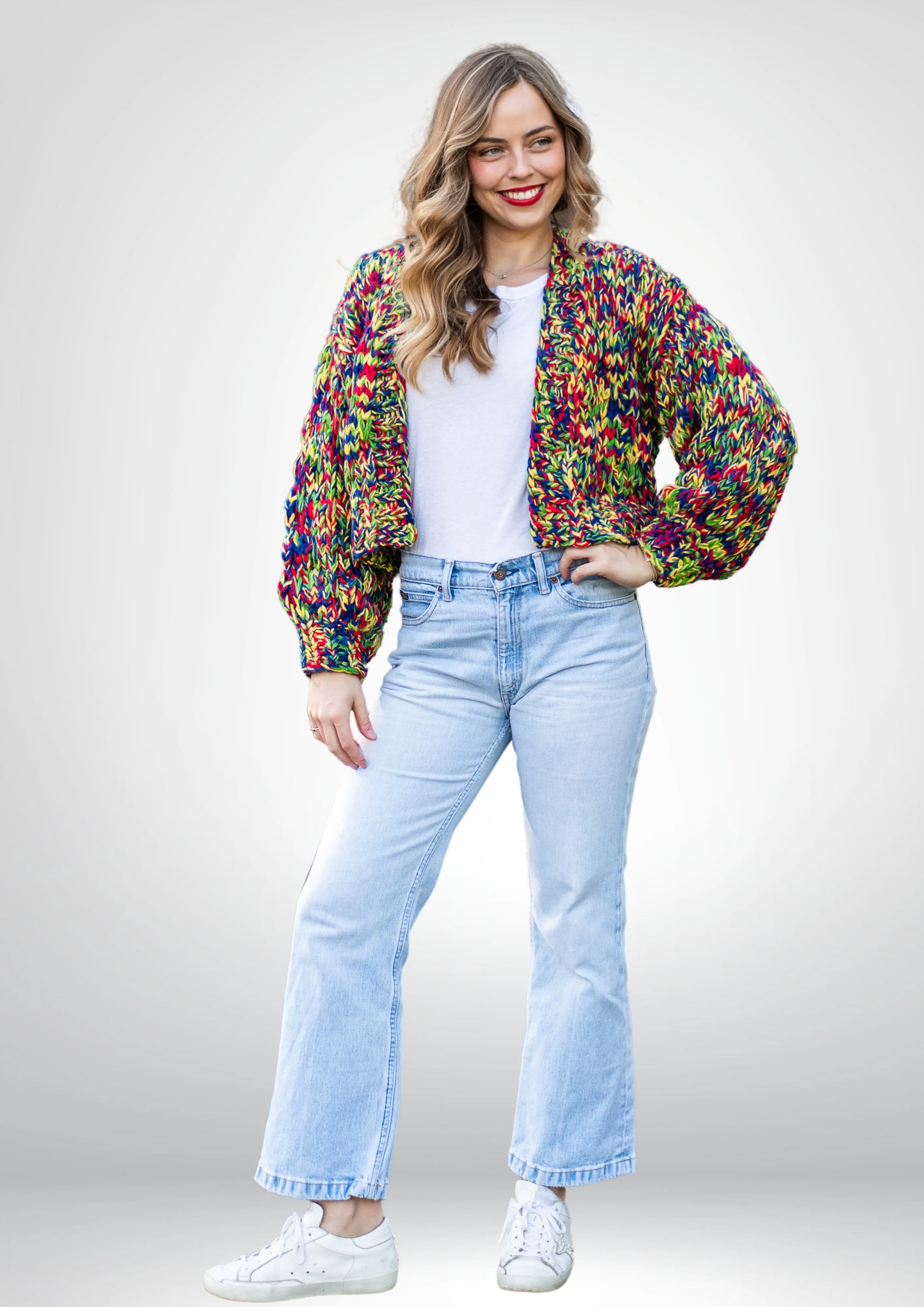 Rainbow Handmade Cardi |  Yellow