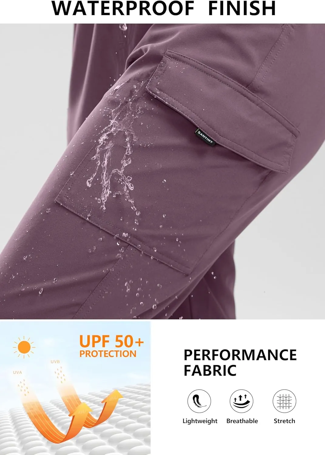 SANTINY Women's 13" Long Hiking Shorts Knee Length Quick Dry Cargo Bermuda Shorts for Women with Zipper Pockets