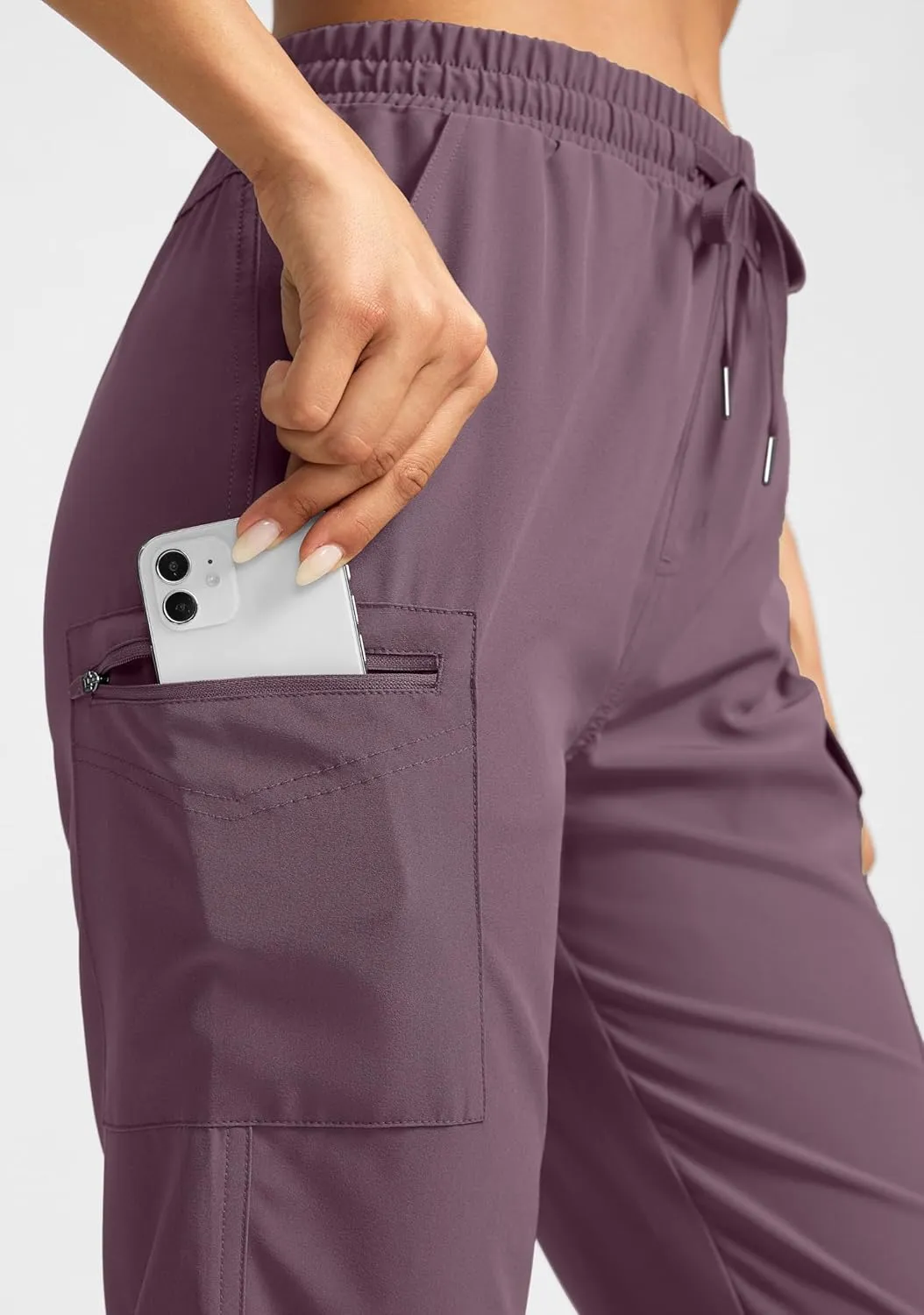 SANTINY Women's 13" Long Hiking Shorts Knee Length Quick Dry Cargo Bermuda Shorts for Women with Zipper Pockets