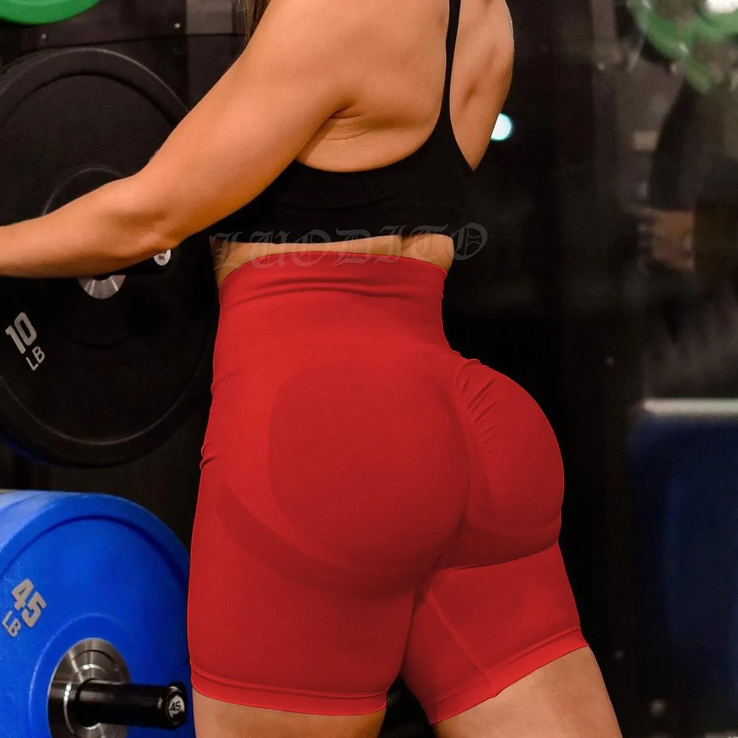 Scrunch Butt Lifting Shorts for Women Workout Gym Smile Contour Seamless Leggings High Waist Ruched Booty Yoga Shorts