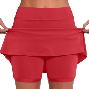 Skorts for Woman Tummy Control High Waist Womens Shorts Dressy Casual Athletic Tennis Mini Skirts with Pockets