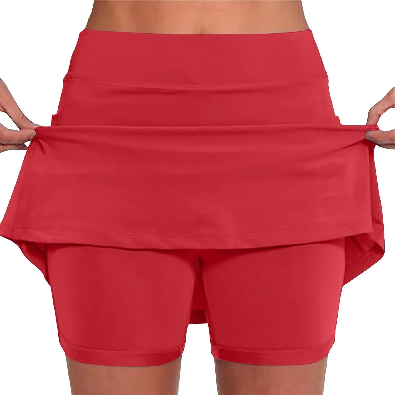 Skorts for Woman Tummy Control High Waist Womens Shorts Dressy Casual Athletic Tennis Mini Skirts with Pockets