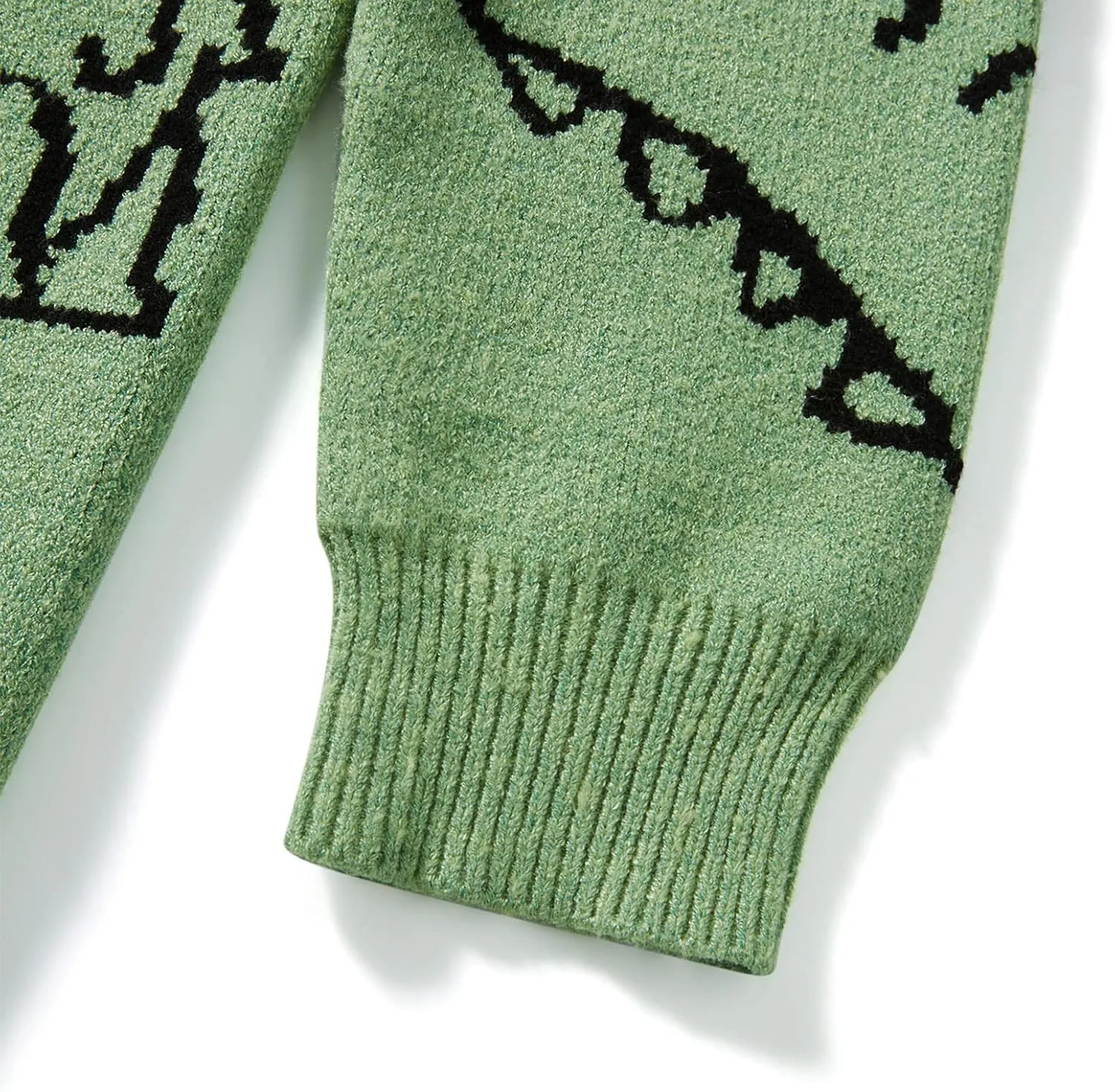 SOLILOQUY Women Cute Dinosaur Sweater Casual Crew Neck Oversized Knitted Pullover Y2K Harajuku Knitwear