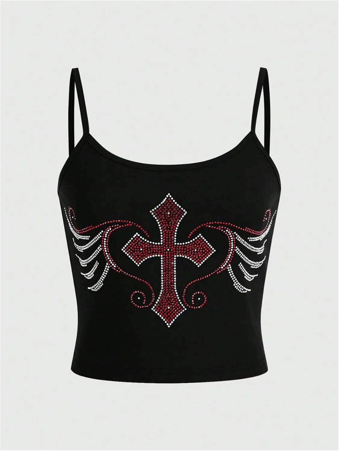 SOLY HUX Women's 3 Piece Y2k Rhinestone Cami Top Graphic Sleeveless Camisole