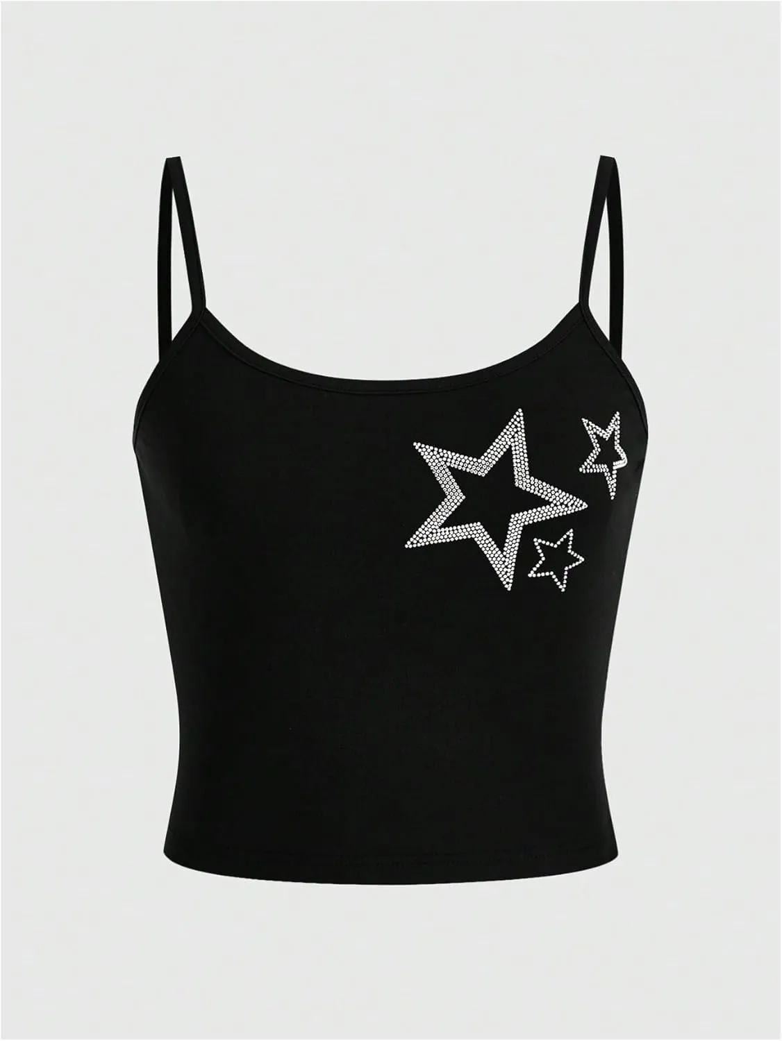 SOLY HUX Women's 3 Piece Y2k Rhinestone Cami Top Graphic Sleeveless Camisole