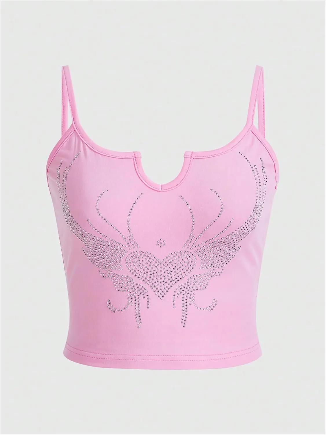 SOLY HUX Women's 3 Piece Y2k Rhinestone Cami Top Graphic Sleeveless Camisole