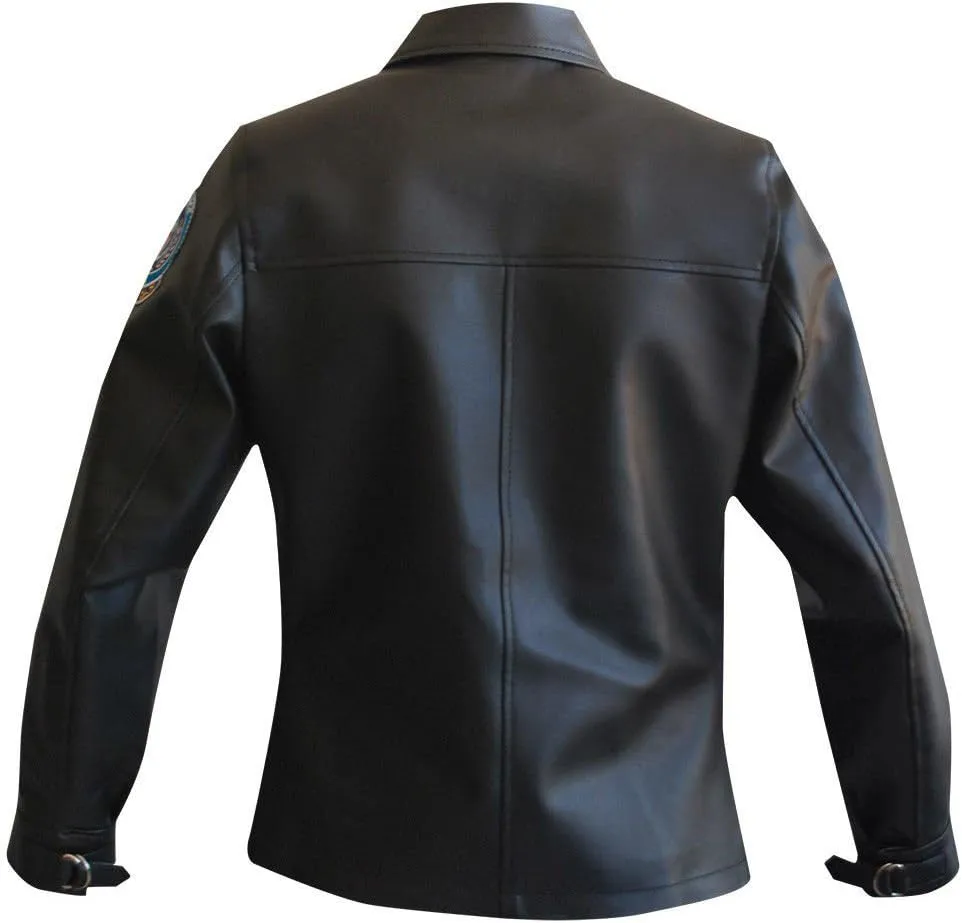 SpazeUp Women's Black Lambskin Leather Biker Jacket | Black Faux Leather Motorcycle Jacket for Women