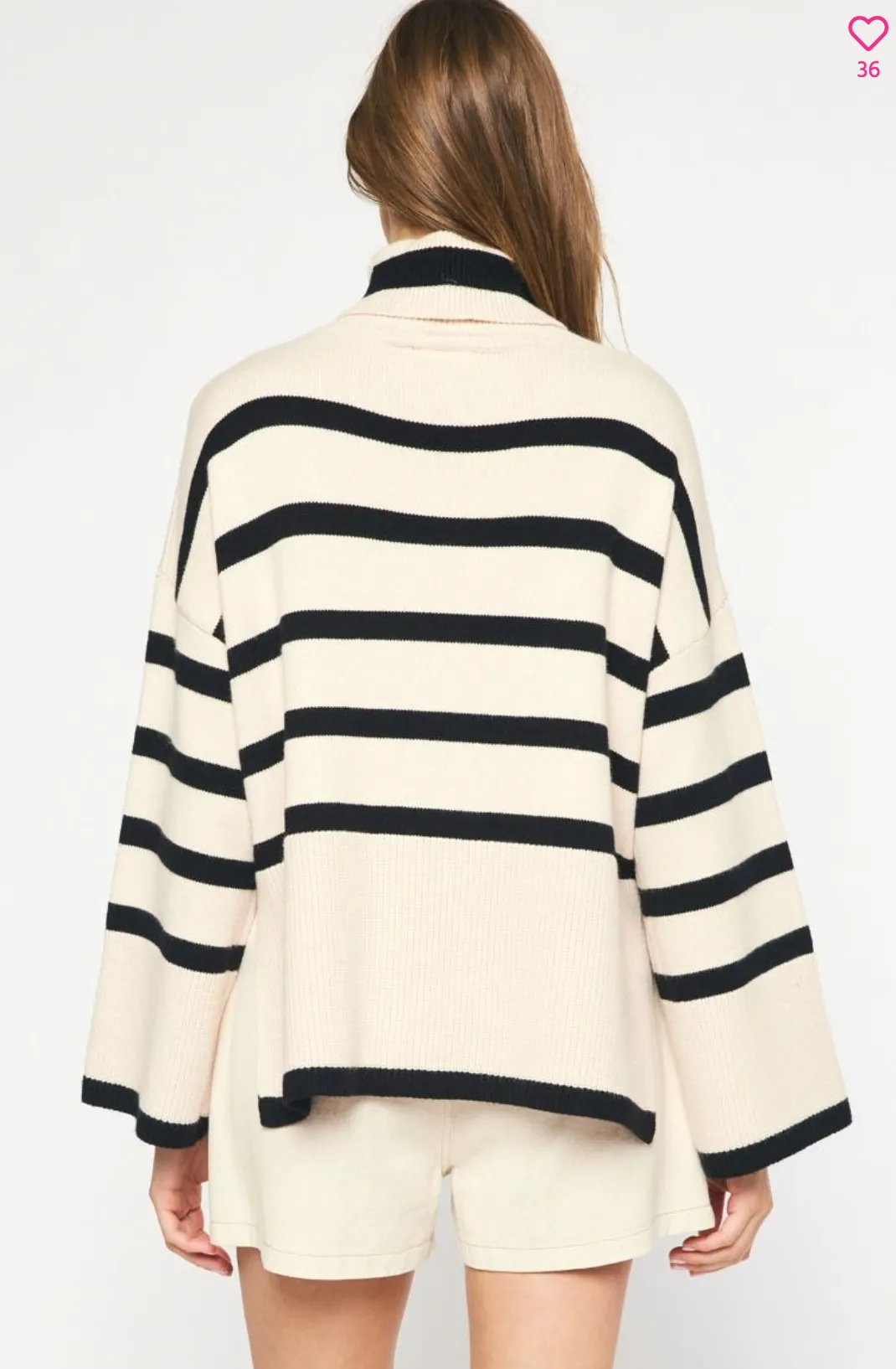 Striped Turtleneck Pullover Sweater