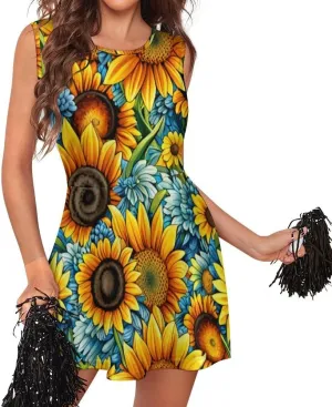 Sunflower Medium Sleeved T-Shirt for Womens Summer Autumn Winter Creativity Top