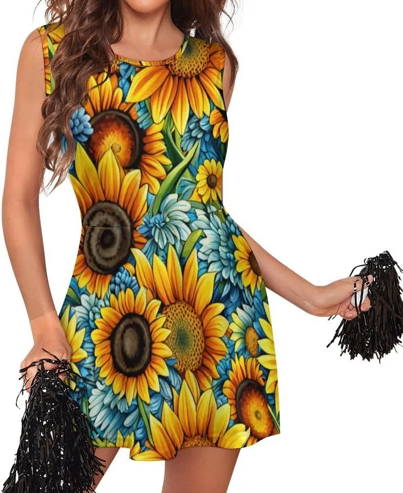 Sunflower Medium Sleeved T-Shirt for Womens Summer Autumn Winter Creativity Top