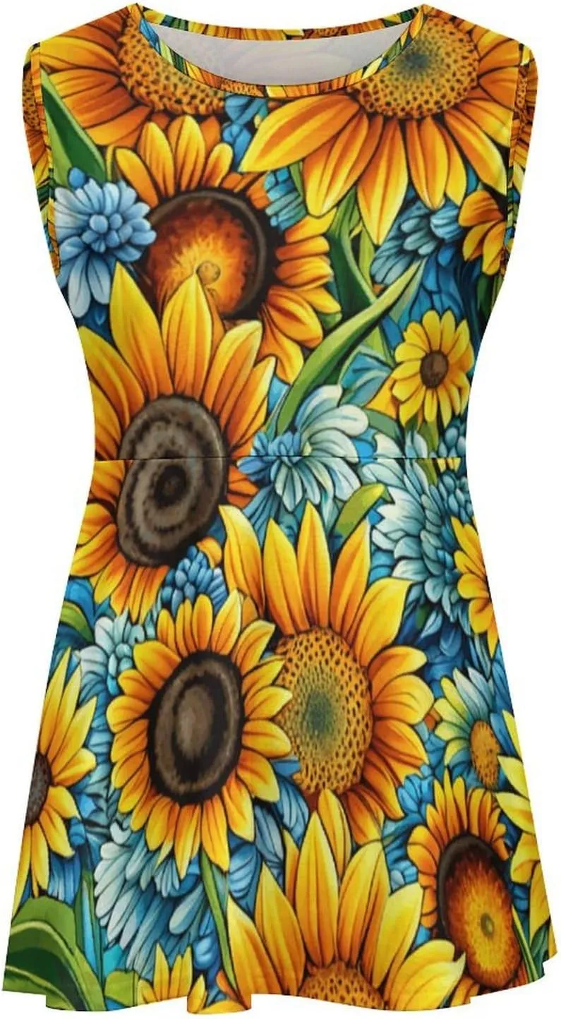 Sunflower Medium Sleeved T-Shirt for Womens Summer Autumn Winter Creativity Top