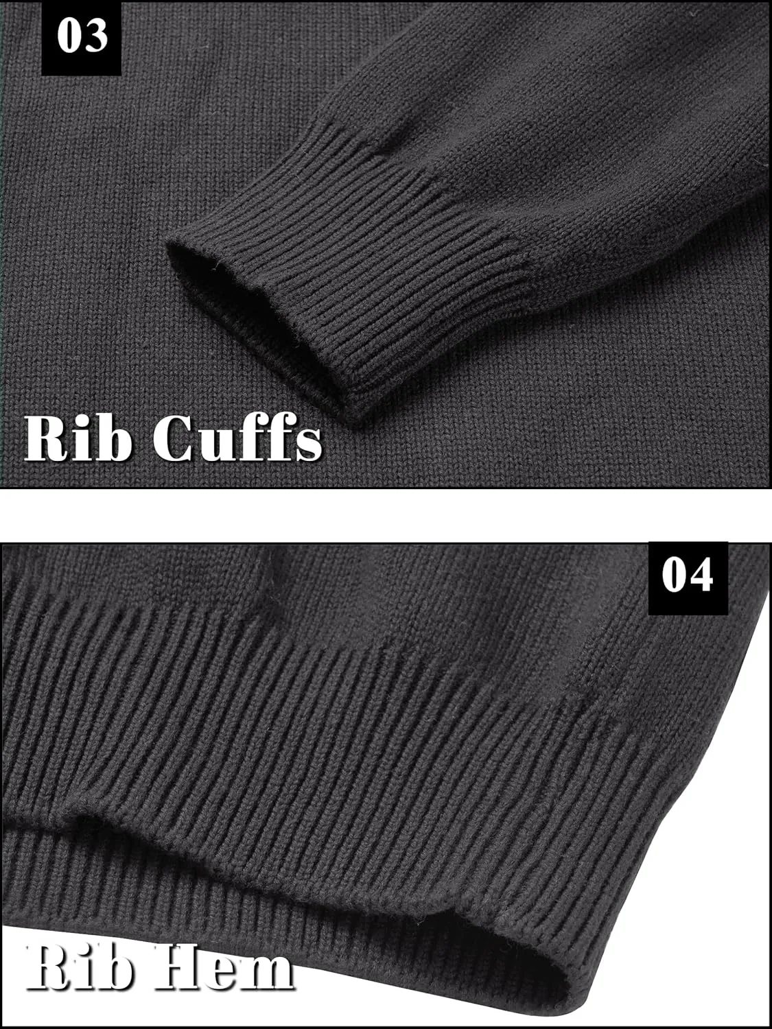 TACVASEN Mens Sweater Quarter Zip Pullover Cotton Long Sleeve Sweaters Striped Causal Pullovers Fall Winter Sweatshirt