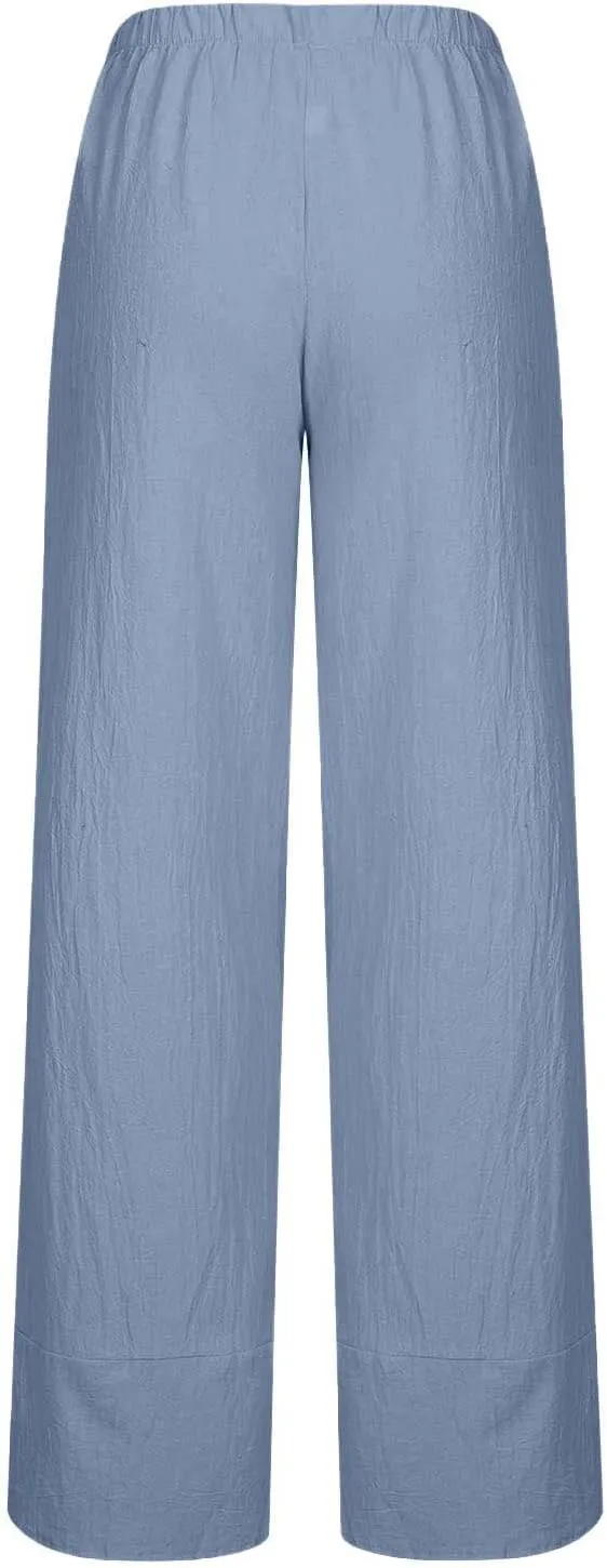 TARIENDY Summer Pants for Women Plus Size Wide Leg High Waisted Trousers Casual Beach Pant Lounge Vacation Outfits 2025