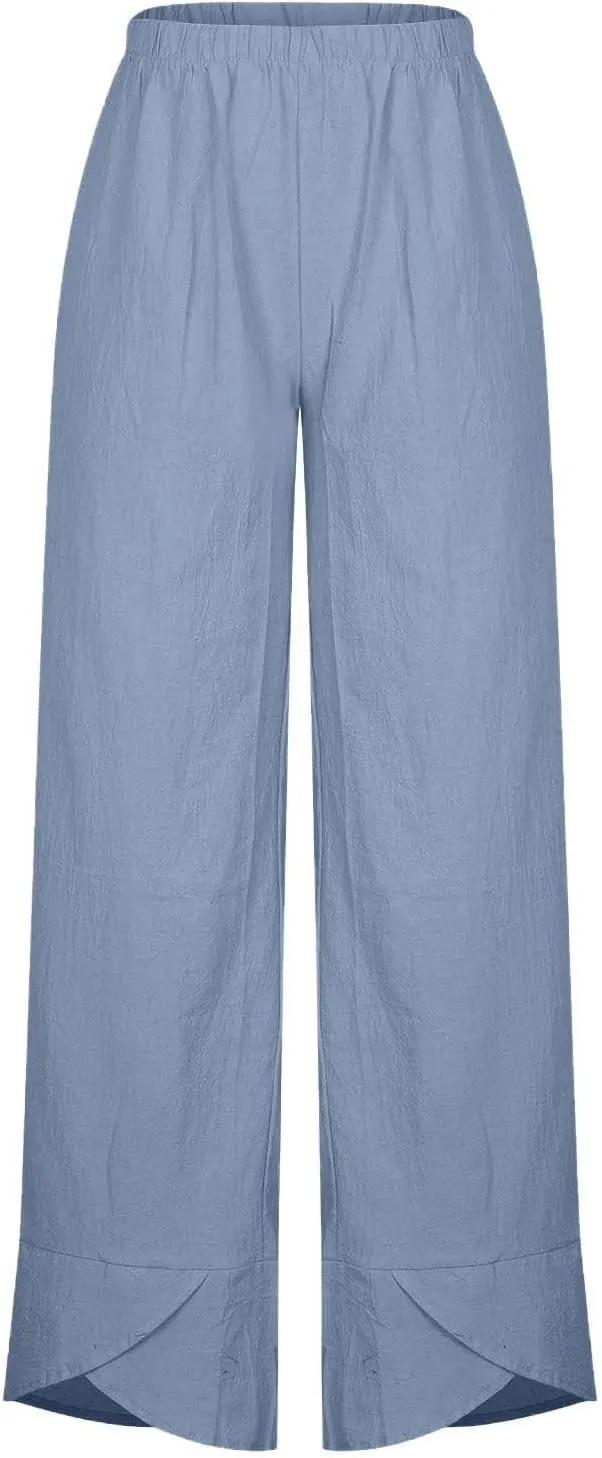TARIENDY Summer Pants for Women Plus Size Wide Leg High Waisted Trousers Casual Beach Pant Lounge Vacation Outfits 2025