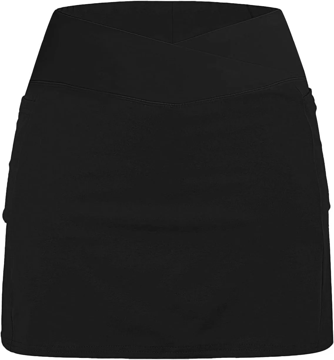 Tennis Skirt for Women Crossover High Waisted Pleated Golf Skorts Athletic Workout Skirts Knee Length Skorts Skirts
