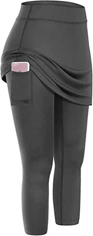 Tennis Skirted Leggings with Pockets for Women Active Skort Athletic Ruffle Pleated Golf Skapri with Skirt 2025