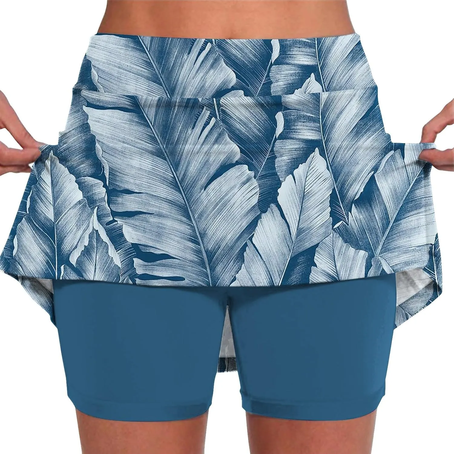 Tennis Skirts for Women Athletic Skort with Shorts High Waist Tummy Control Yoga Skirt Workout Printed Skirt Shorts