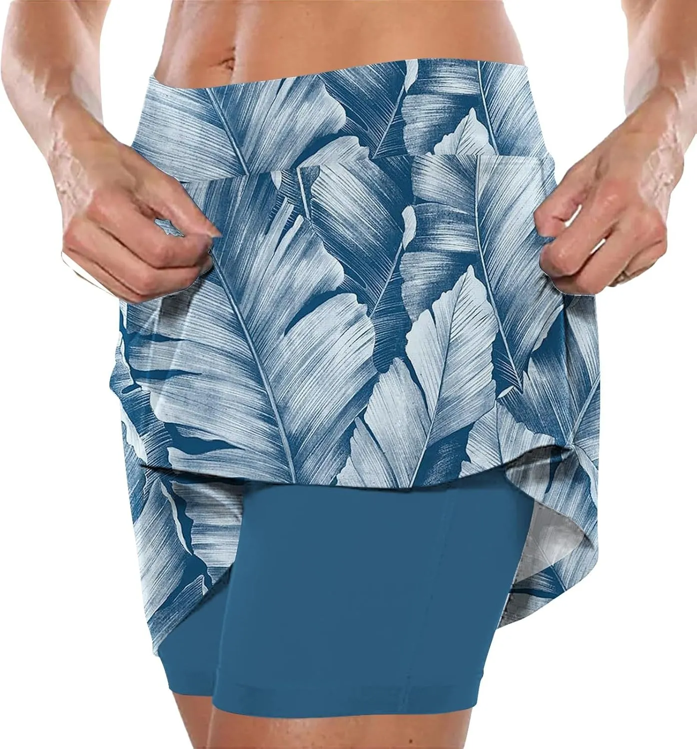 Tennis Skirts for Women Athletic Skort with Shorts High Waist Tummy Control Yoga Skirt Workout Printed Skirt Shorts