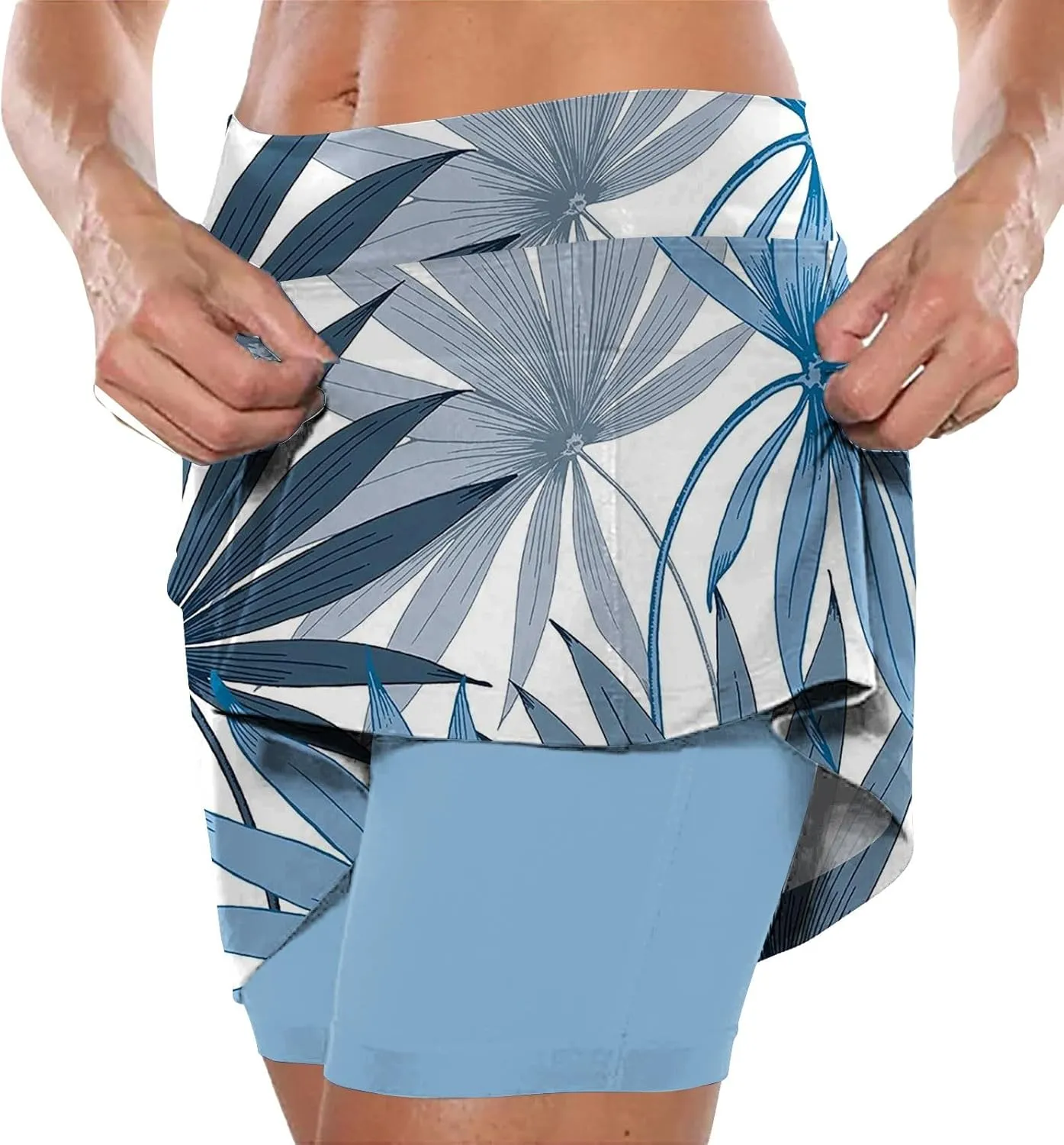 Tennis Skirts for Women Athletic Skort with Shorts High Waist Tummy Control Yoga Skirt Workout Printed Skirt Shorts