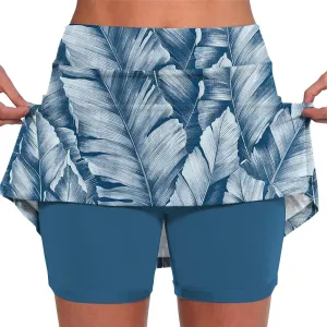 Tennis Skirts for Women Athletic Skort with Shorts High Waist Tummy Control Yoga Skirt Workout Printed Skirt Shorts